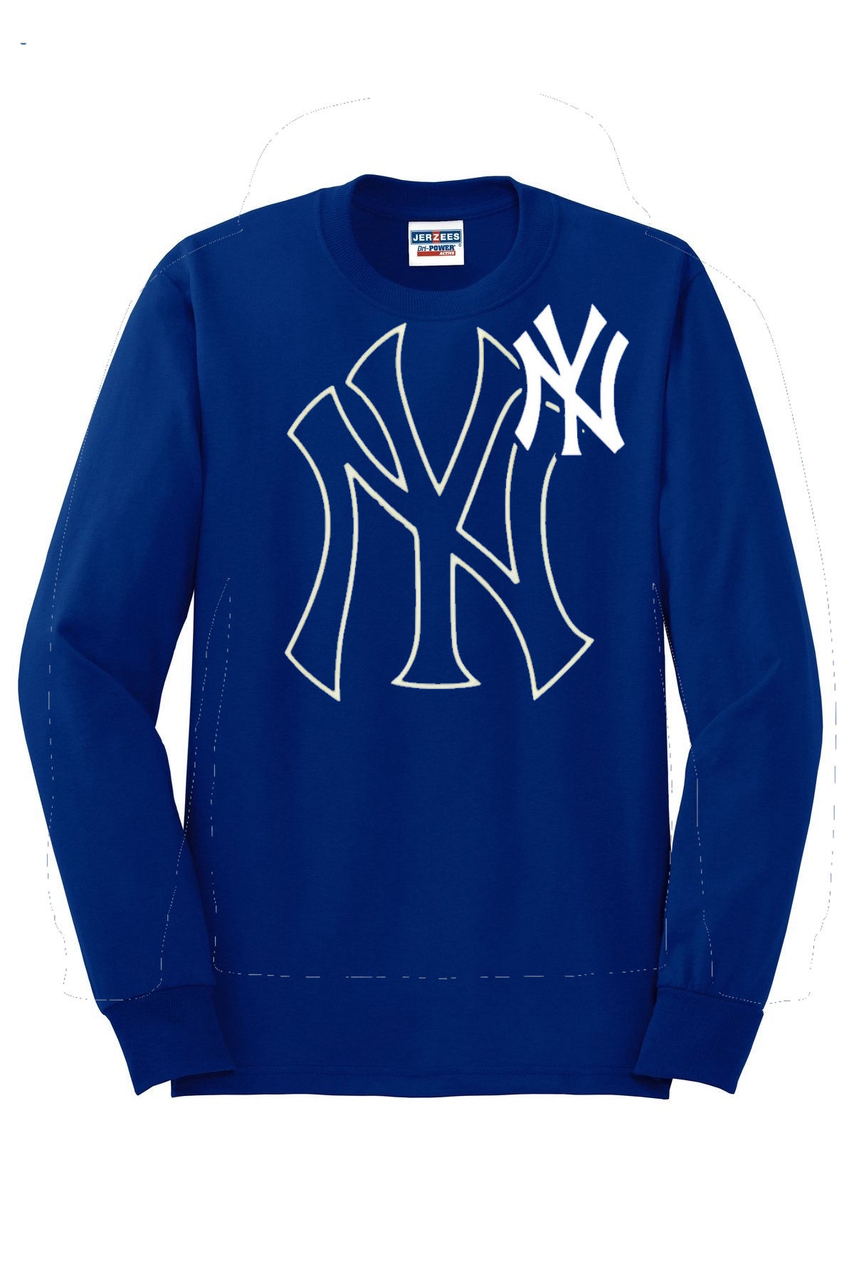 New York Yankees long sleeve tee unisex blue and white xl to 4xl #110ml