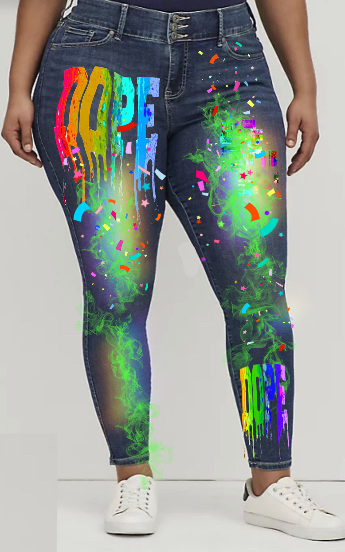 Women's custom painted jeans #500w