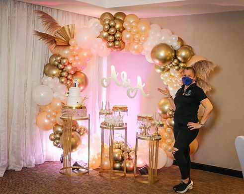 Decoración de globos con aro