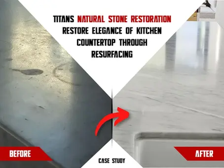 Kitchen countertop resurface by Titans Natural Stone