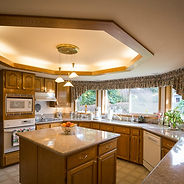 kitchen, counter, sink, cabinets