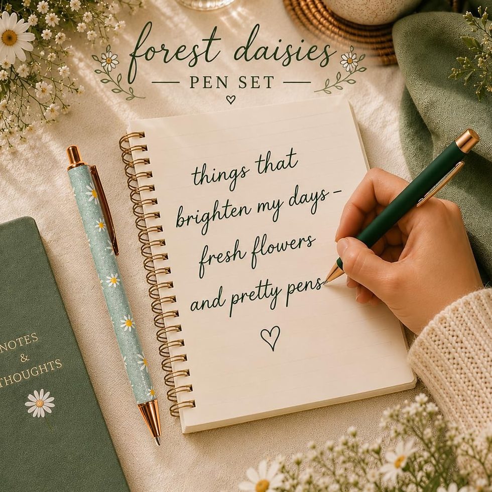 Thumbnail: Talulah Stationery - Forest Daisies Pen Set