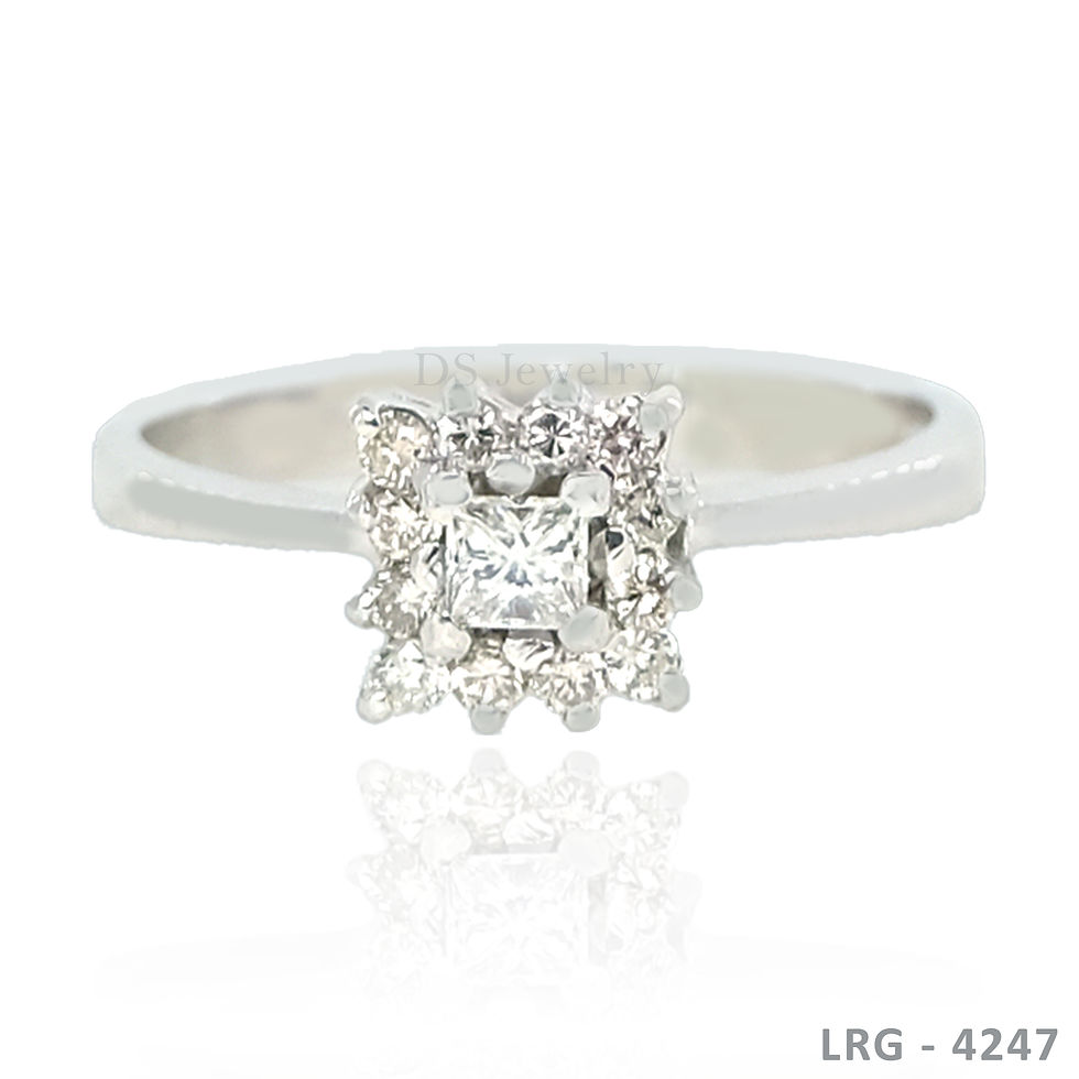14K-WG Princess Cut Diamond Ligid Ring