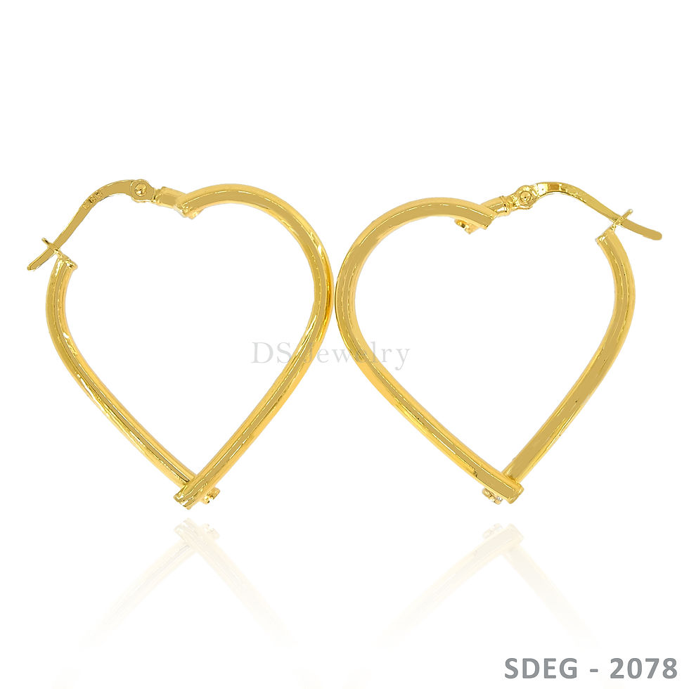 18K-YG Heart Shape Loop Earrings