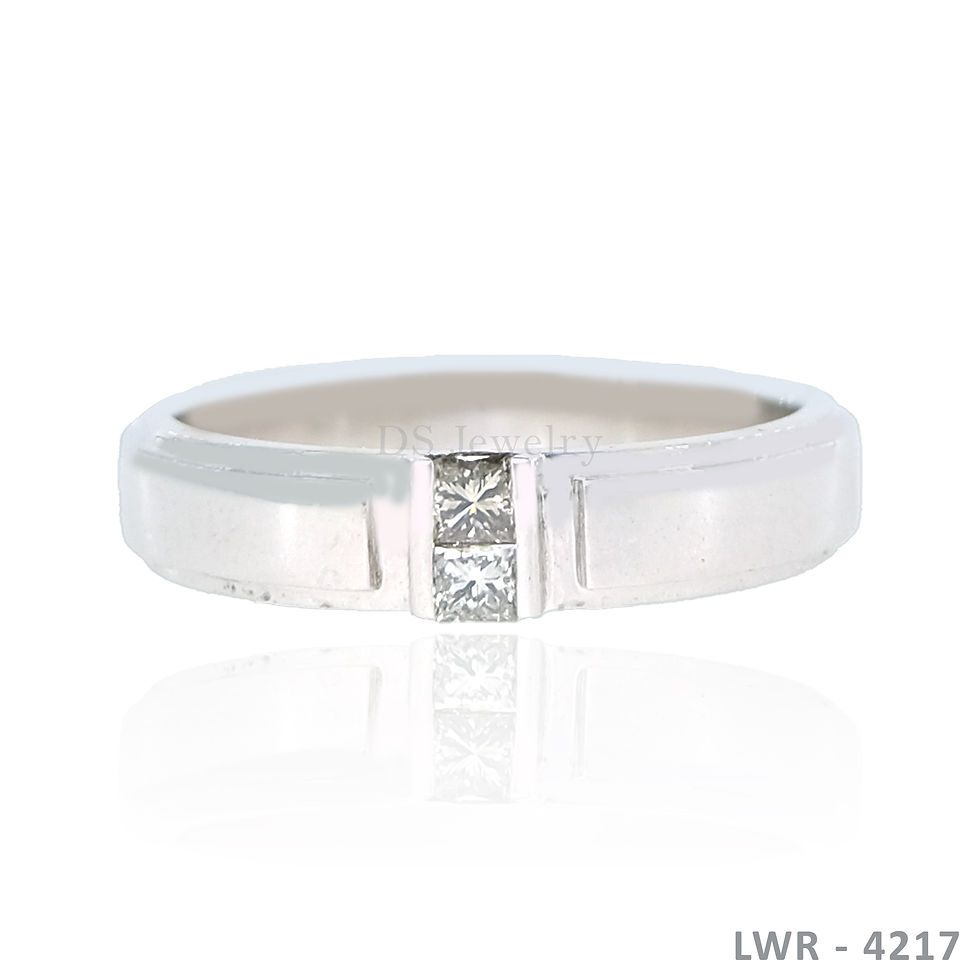 14K-WG Two Princess Cut Diamond Wedding Ring