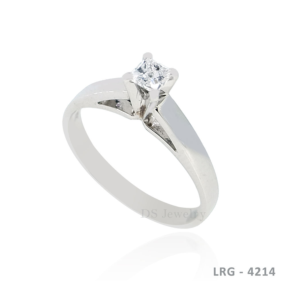 Thumbnail: 14K-WG Solo Princess Cut Design Ring