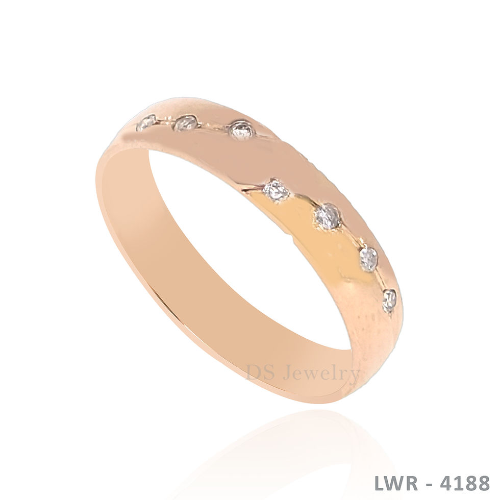 Thumbnail: 14K-RG Seven Diamond Shiny Finish Wedding Ring