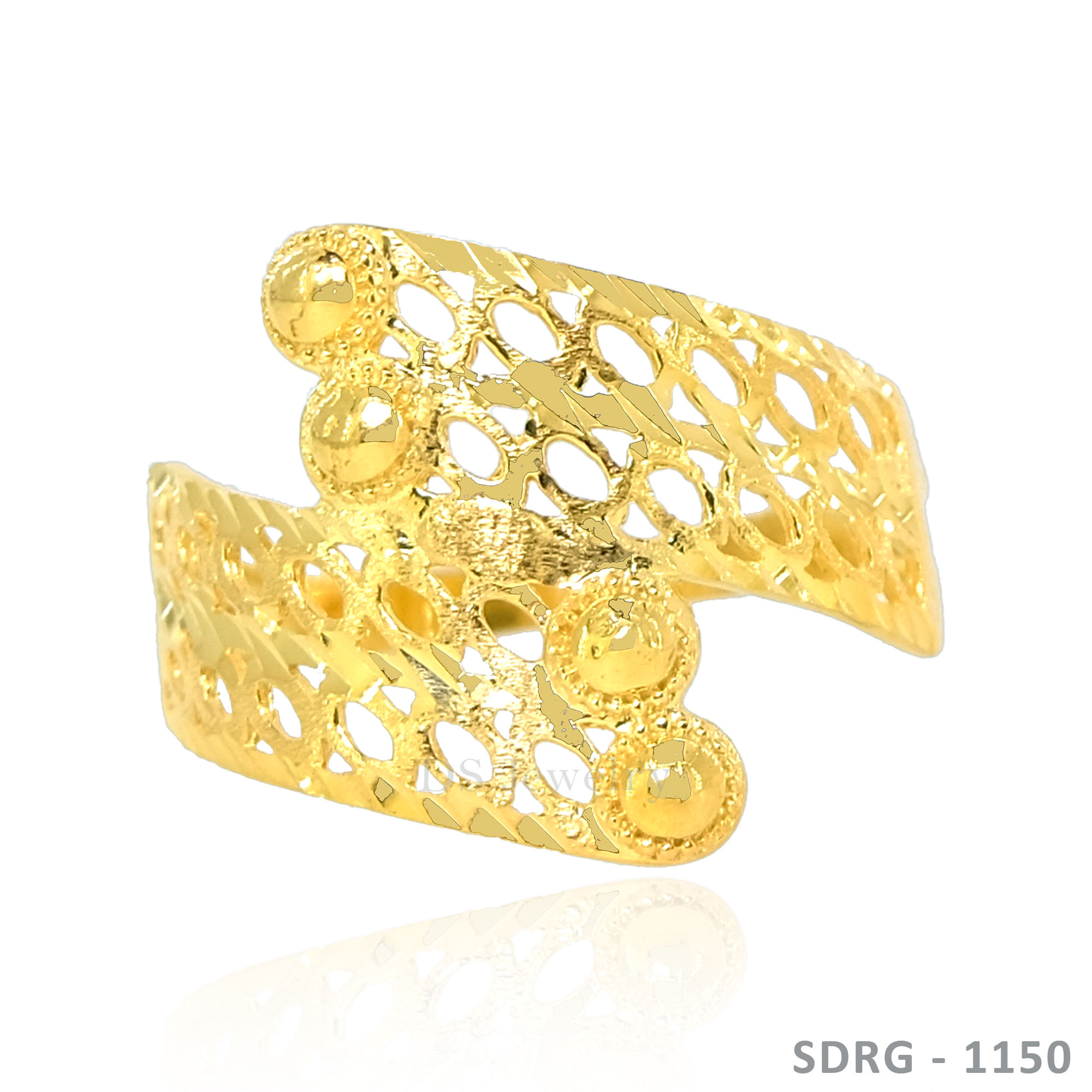 18K-YG Overlapped Ring