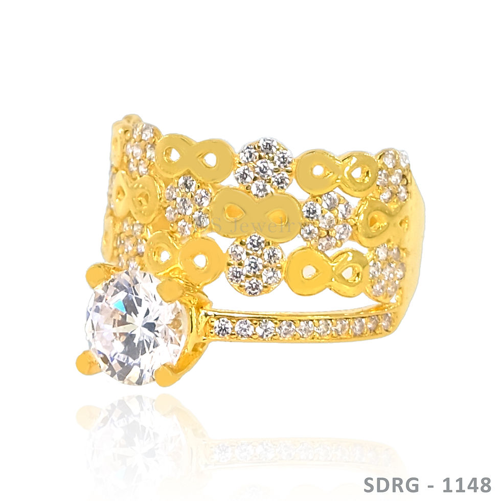 Thumbnail: 18K-YG 2in1 Design with Cubic Zirconia Ring