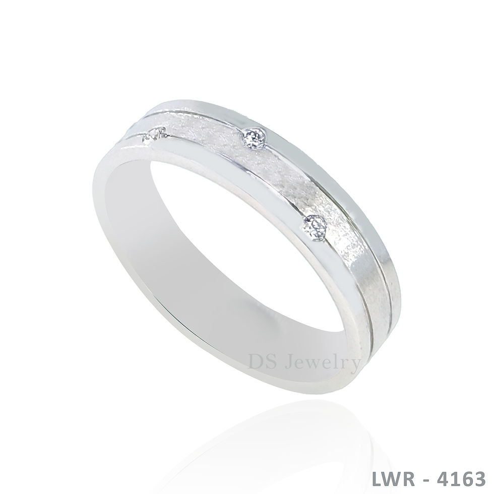 Thumbnail: 14K-WG Five Diamond Wedding Ring