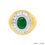 Thumbnail: 14K-YG Emerald Ligid with Laboraty Diamond Design Mens Ring