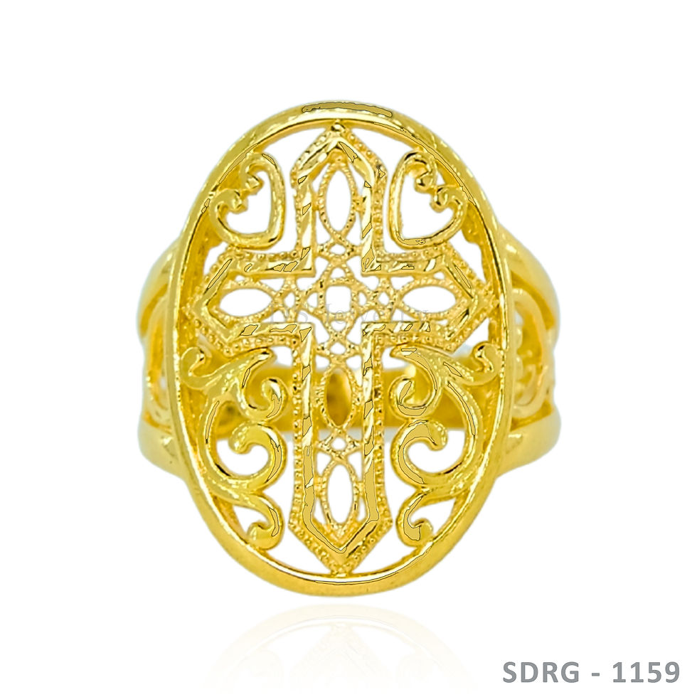 14K-YG Cross Flat Ring