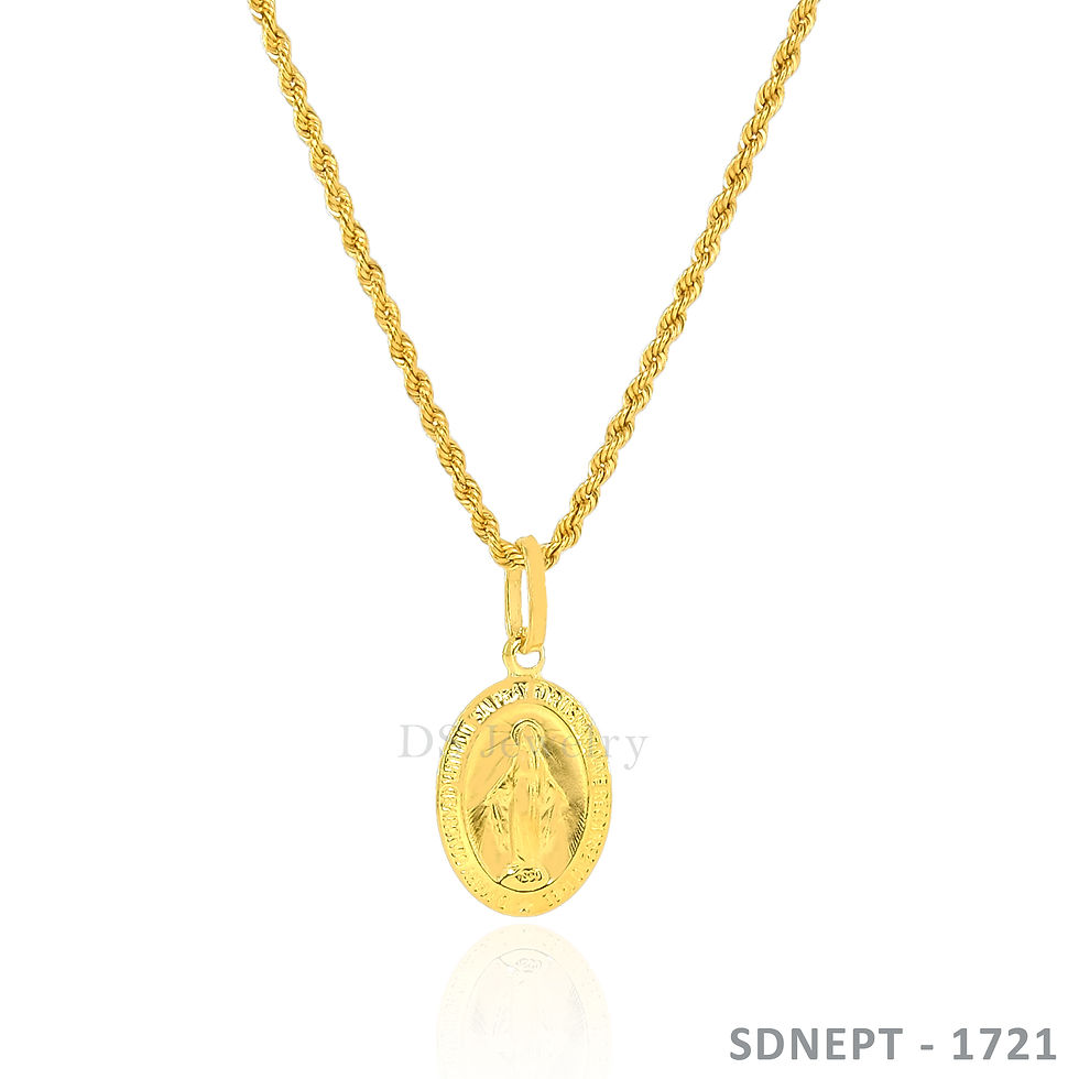 18K-YG Rope with Religious Pendant