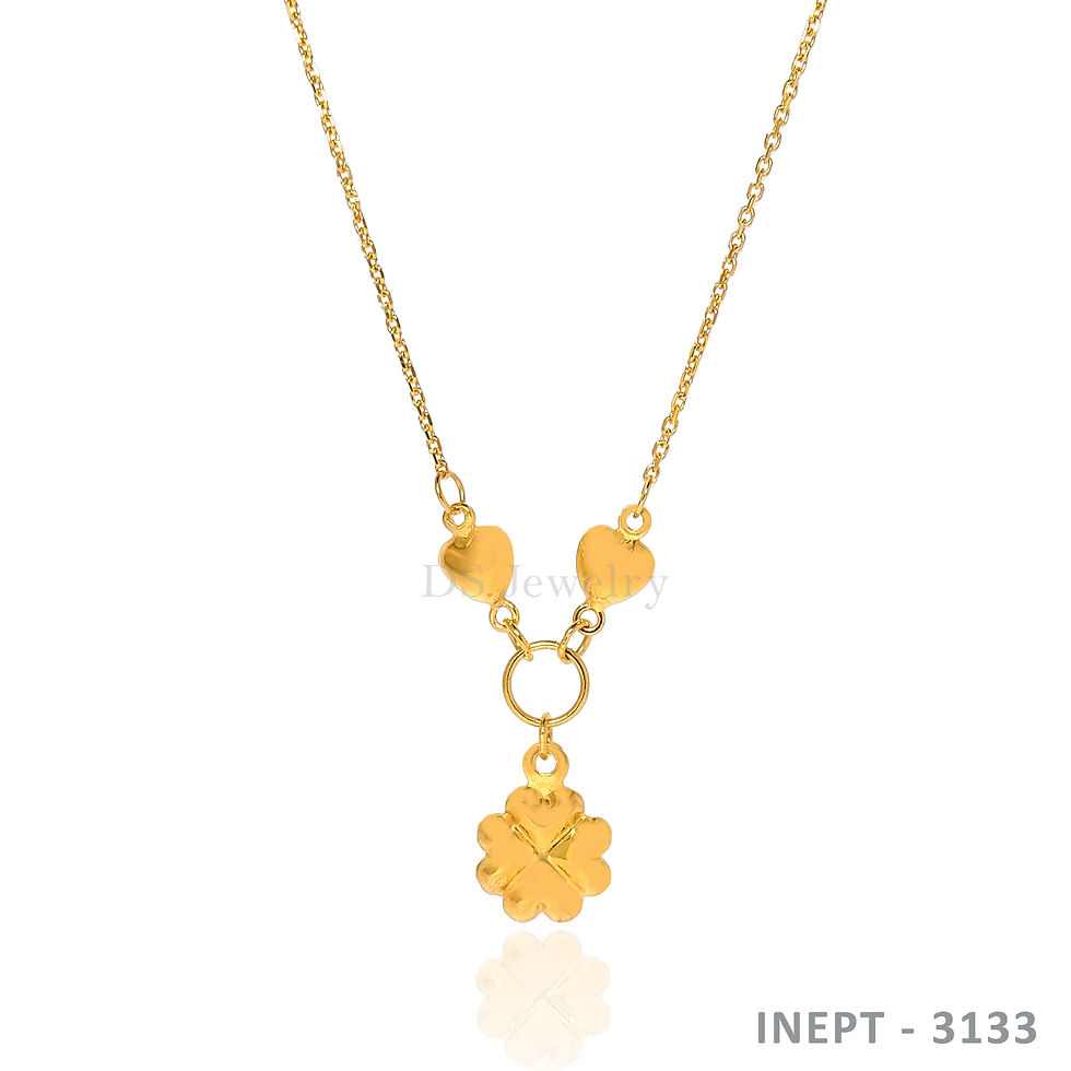 14K-YG Cable Chain with Flower Pendant