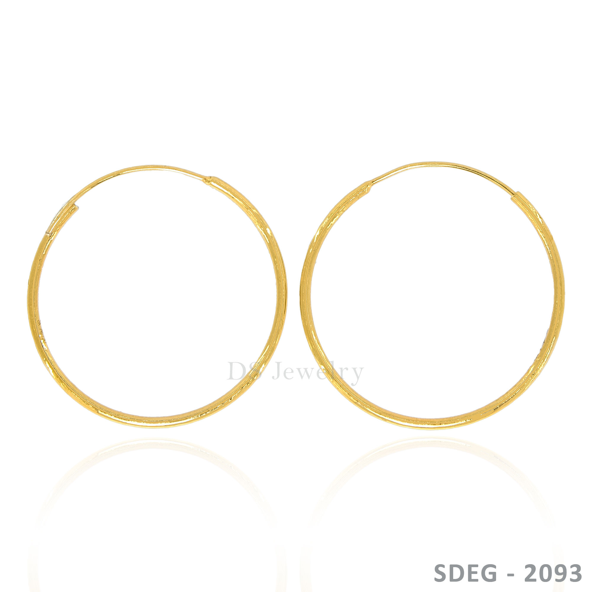 18K-YG Plain Creolla Earrings