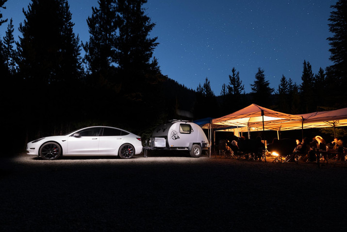 Night Shoot Light Painting Camp Tesla Model 3 Performance Towing Stealth Hitches Tow Hitch Photographer Videographer Benny Chin