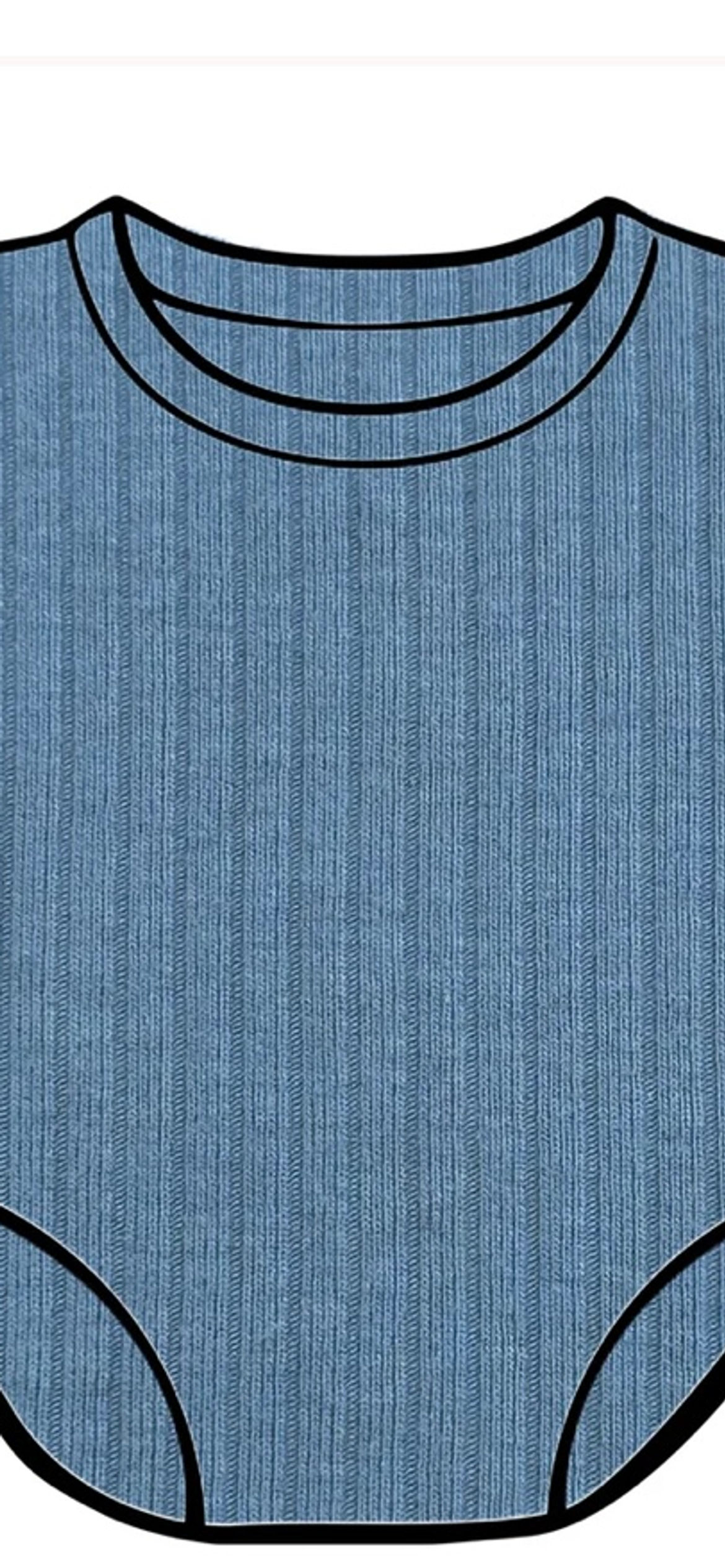 Dusky blue ribbed bodysuit