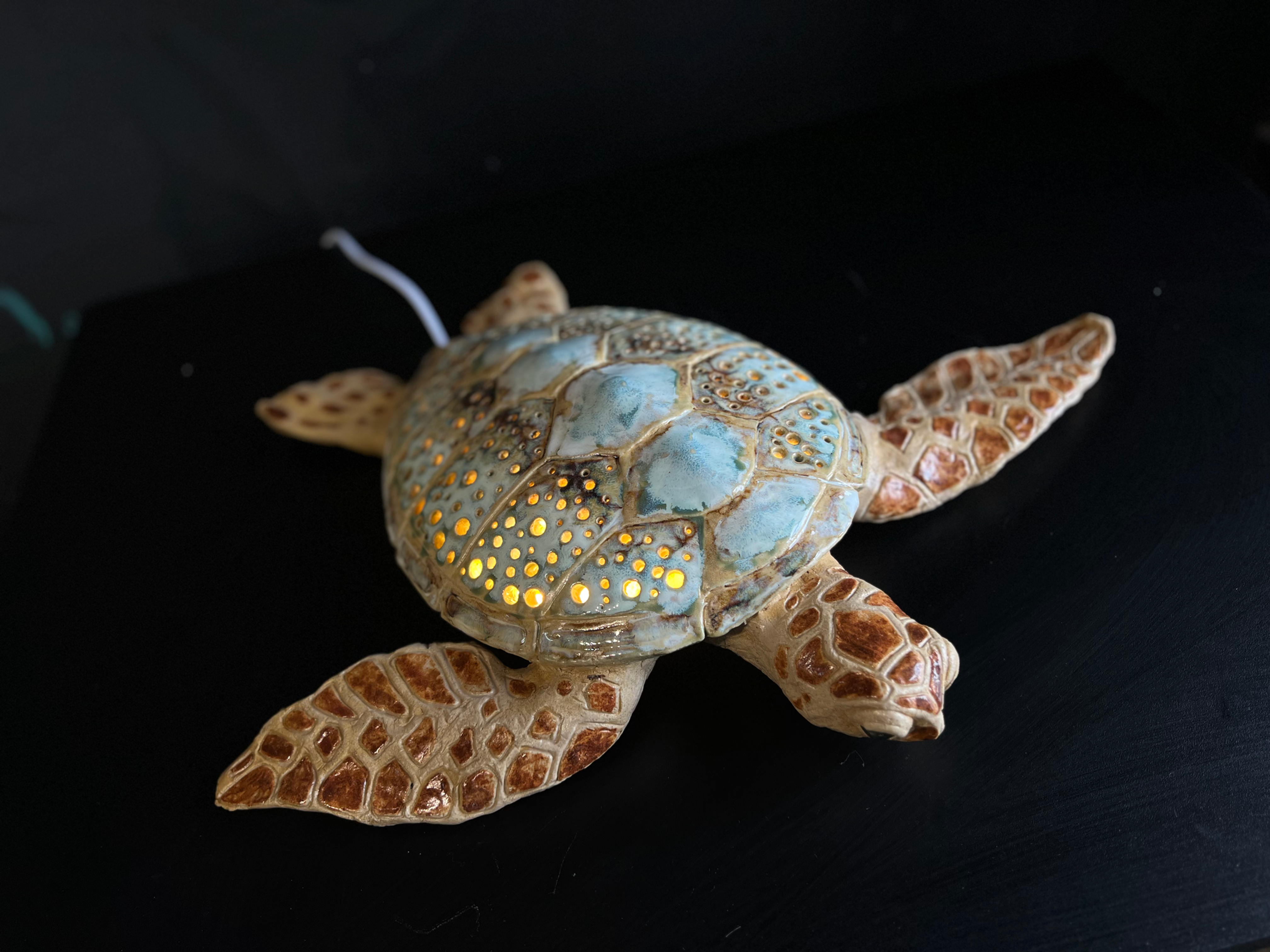 Настінний світильник черепаха створений на майстер-класі по кераміці в студії kust