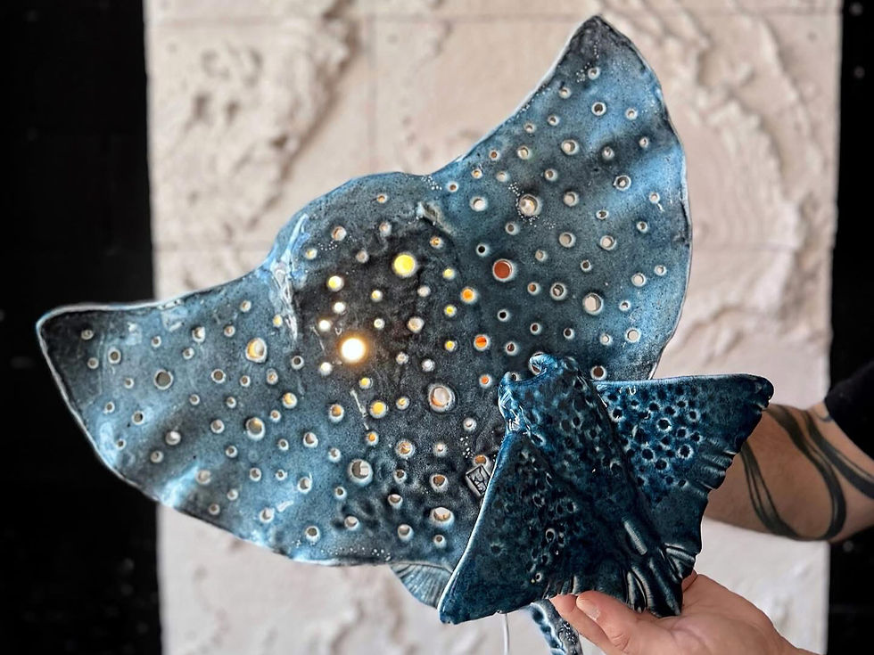 настінний світильник скат створений на майстер-класі в студії кераміки KUST