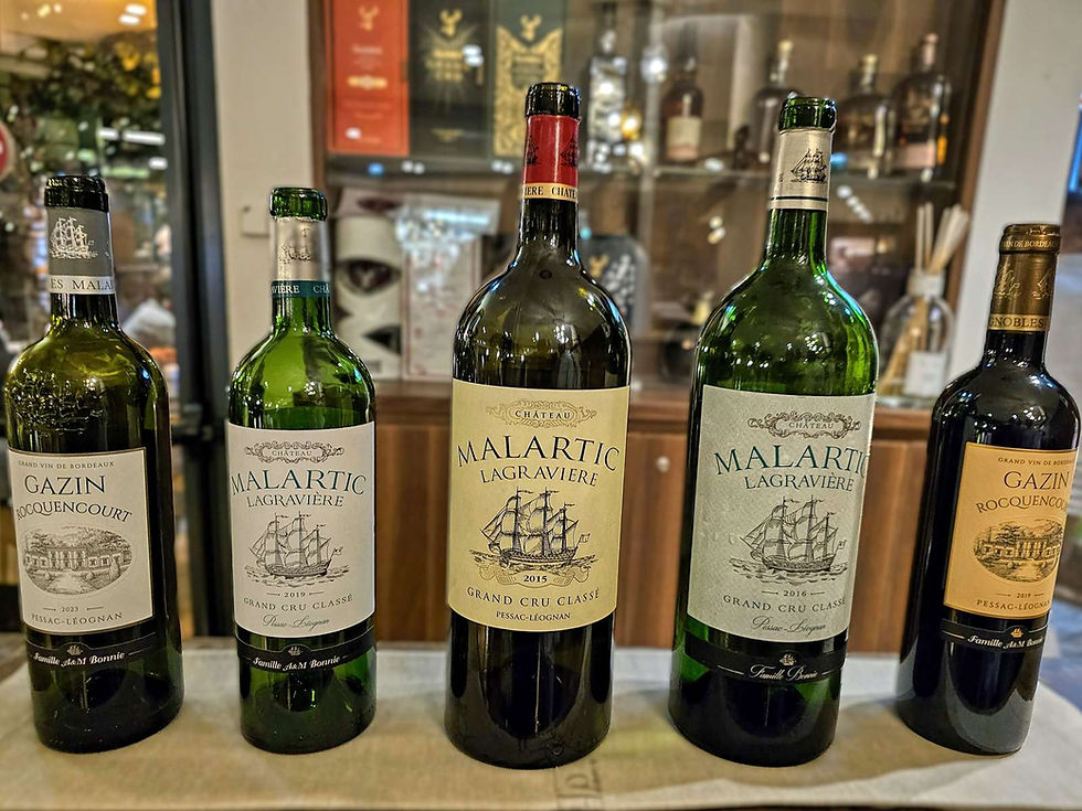 Les vins servis