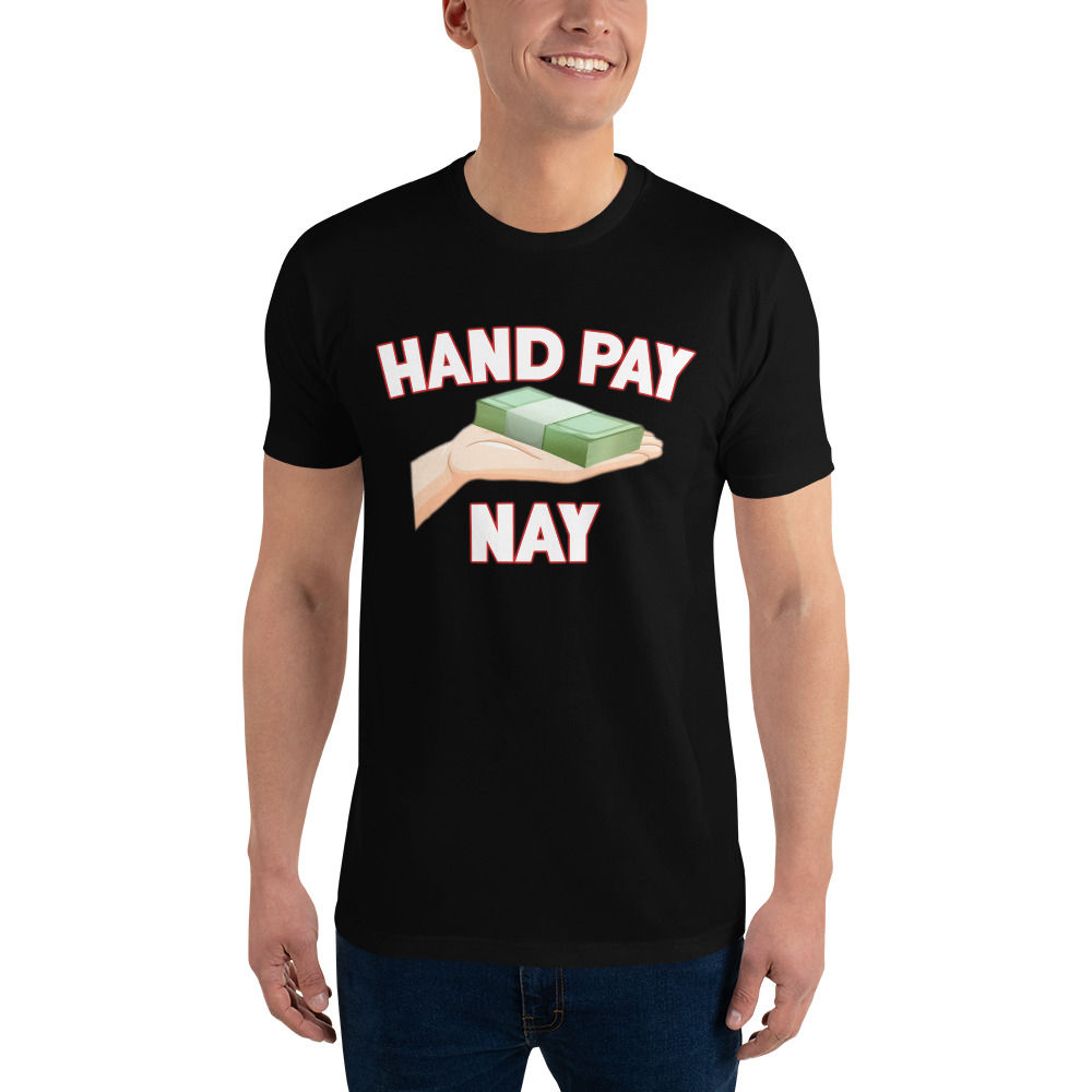Hand Pay Nay JackPot Nay Design Black Short Sleeve T-shirt