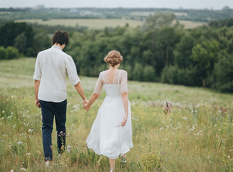 Bride & Groom in the Meadow