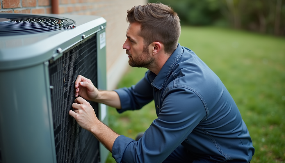 Man working on an AC repair outside a jacksonville home
