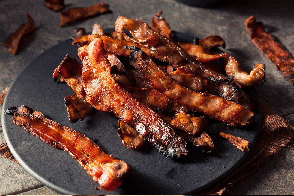 Cooked Bacon on a plate