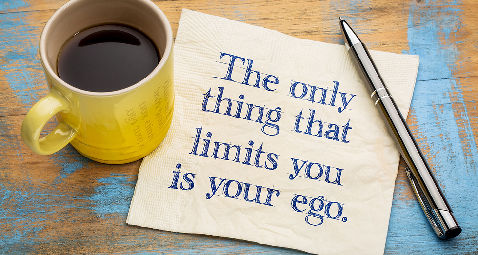 image with some text that says get over your ego