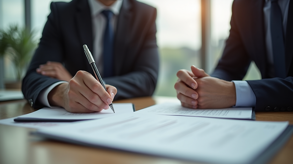 Eye-level view of a business leader writing notes during a coaching session