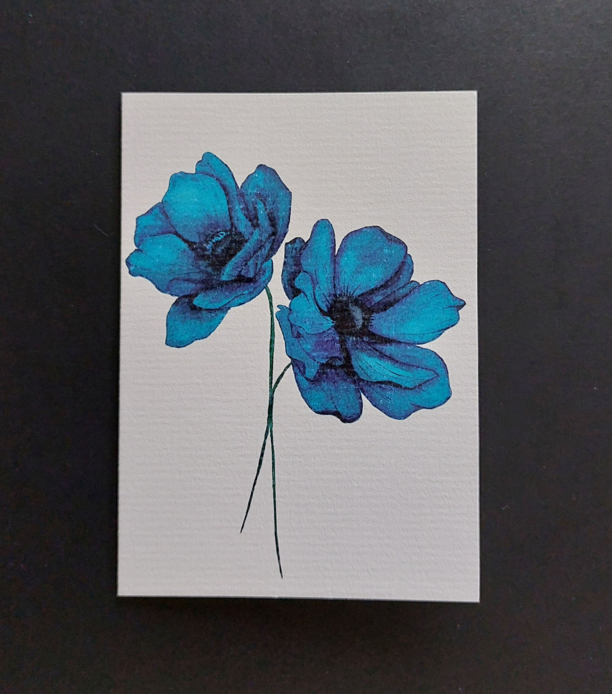 36 - Small card Blue flowers