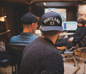 Men Working in Recording Studio