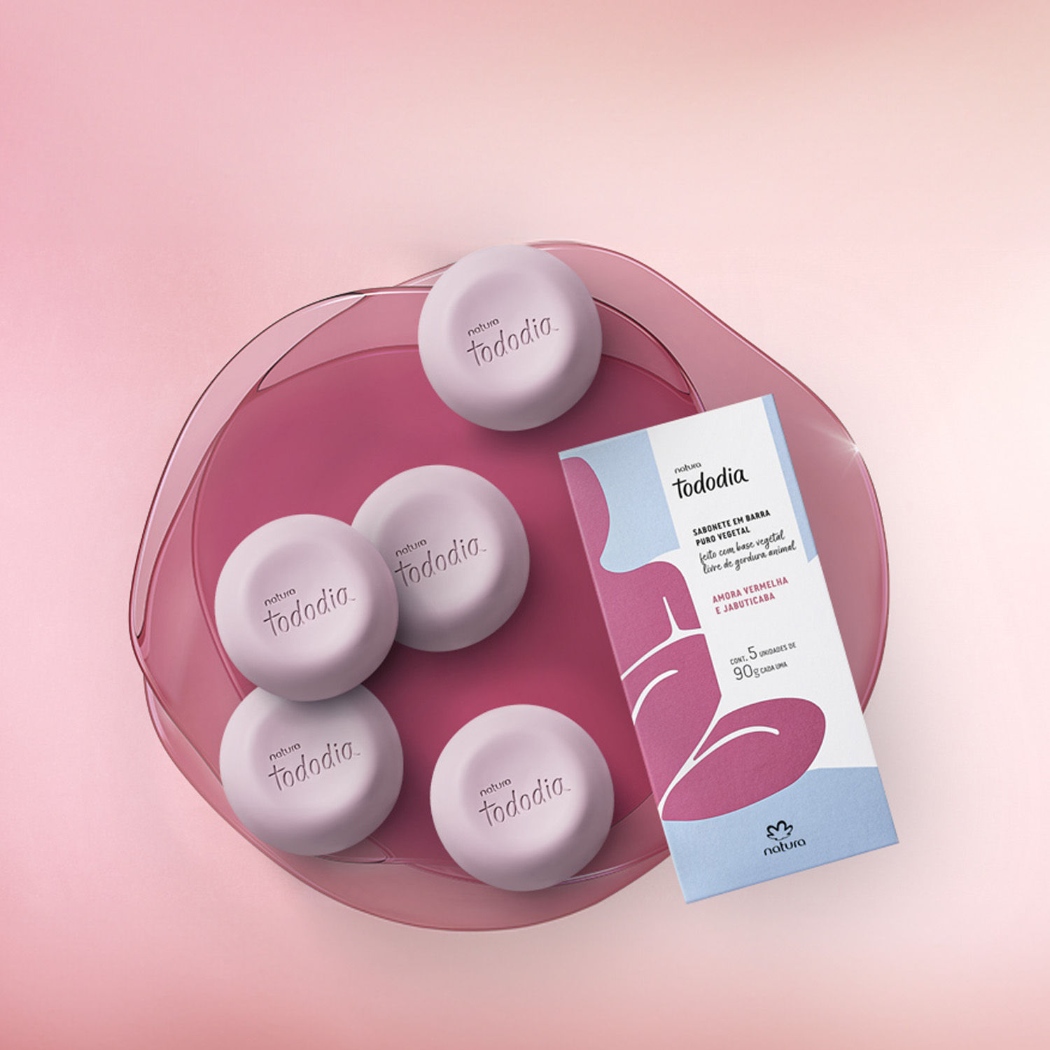 Sabonete em Barra Puro Vegetal Tododia Amora Vermelha e Jabuticaba