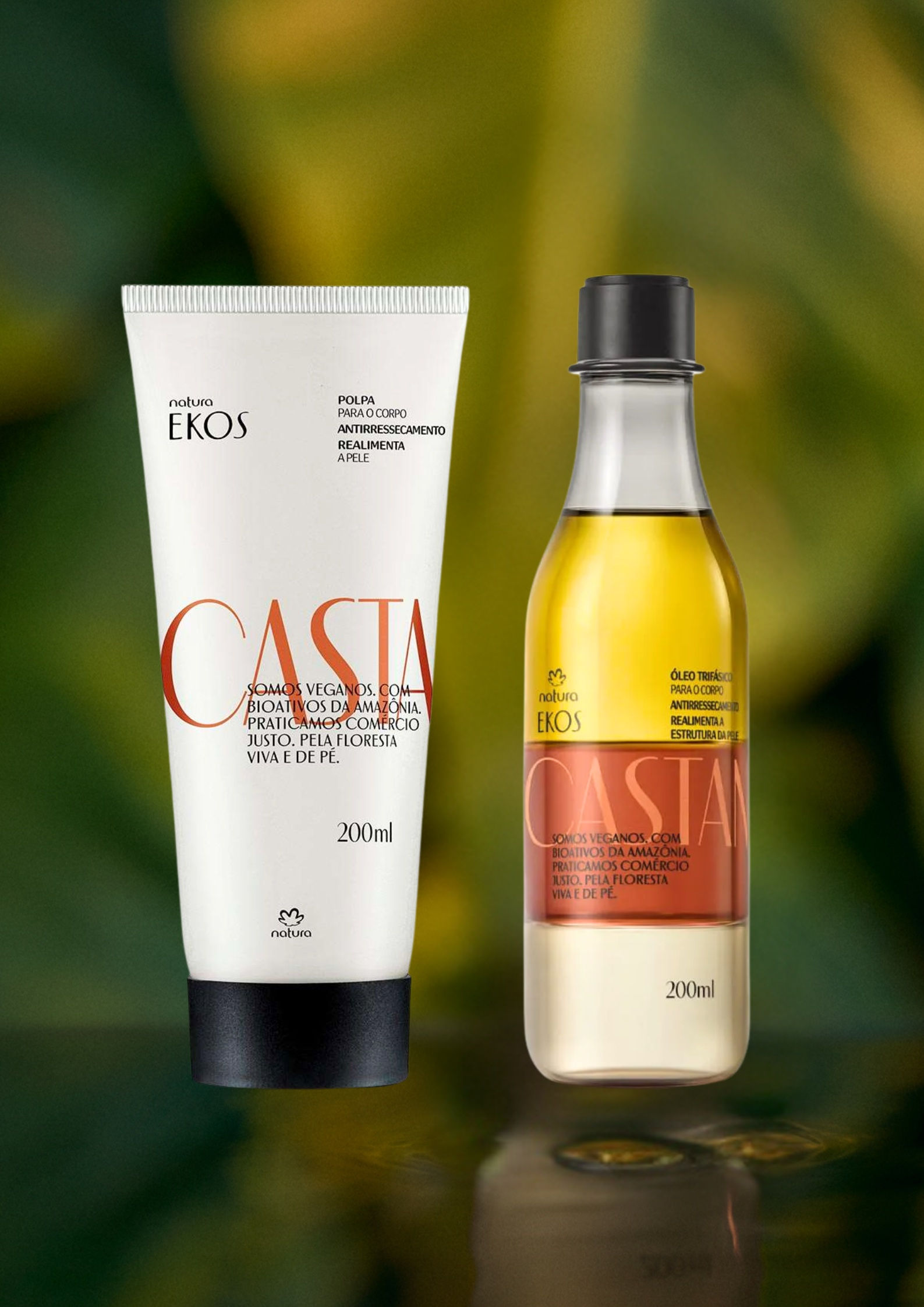 Kit Natura Ekos Castanha de Natal - Creme 200 ml + Oléo Trifásico 200 ml
