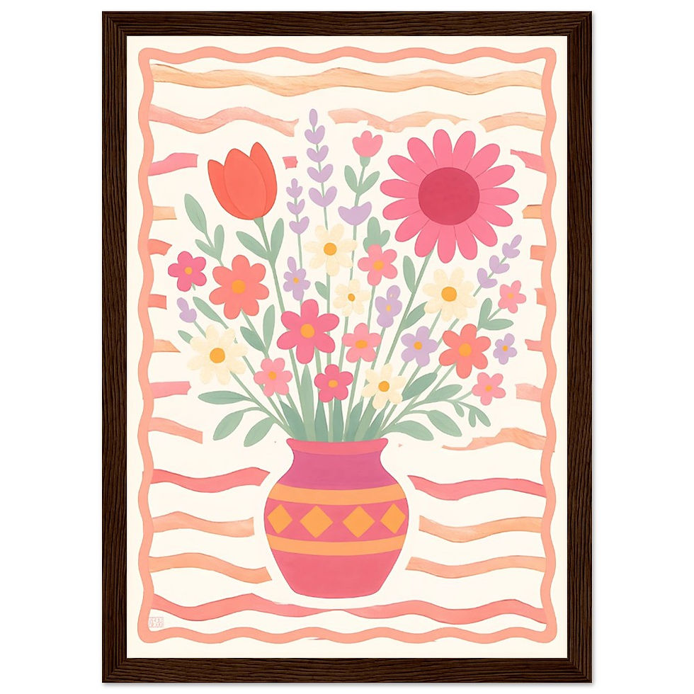 Thumbnail: Spring Blooms - Premium Matte Paper Wooden Framed Poster | Nursery wall art