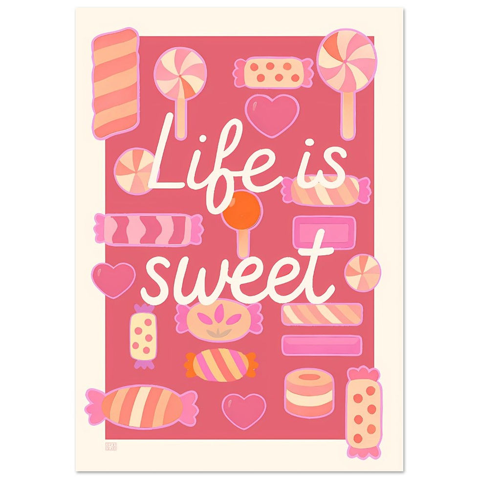Thumbnail: Life Is Sweet artwork - Premium Matte Paper Poster | Nursery wall art & decor