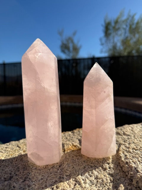 Large Rose Quartz Tower