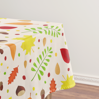 Fall leaves pattern tablecloth with autumn foliage and leaves
