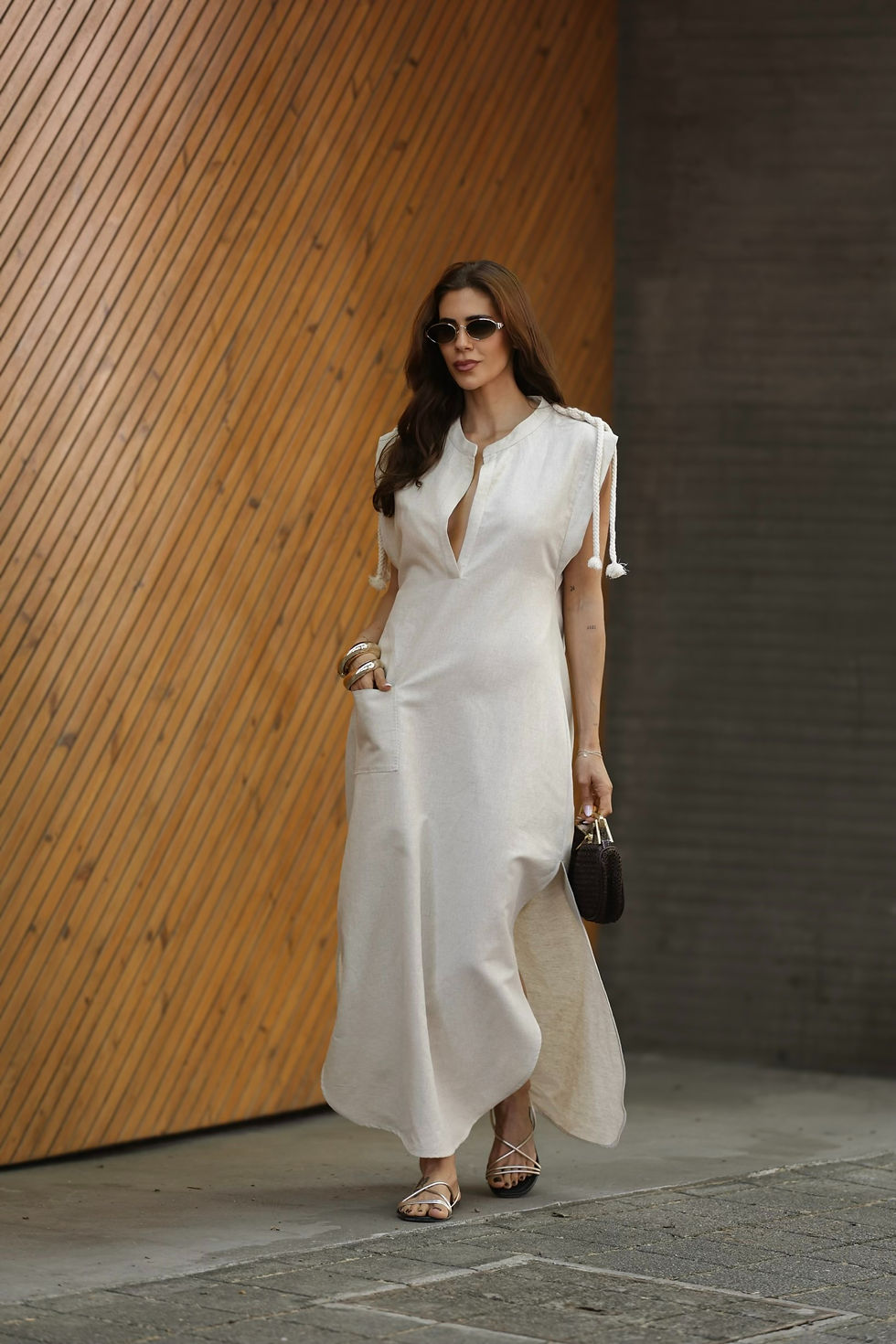 Miniatura: LINEN, VESTIDO LONGO COM CORDA