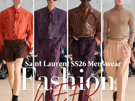 Runway meets romance: Fire‑Island nostalgia, porcelain whispers & Cha Eun‑woo in olive turtleneck, Saint Laurent SS26 isn’t just fashion, it’s cinematic poetry. Which look stole your heart?