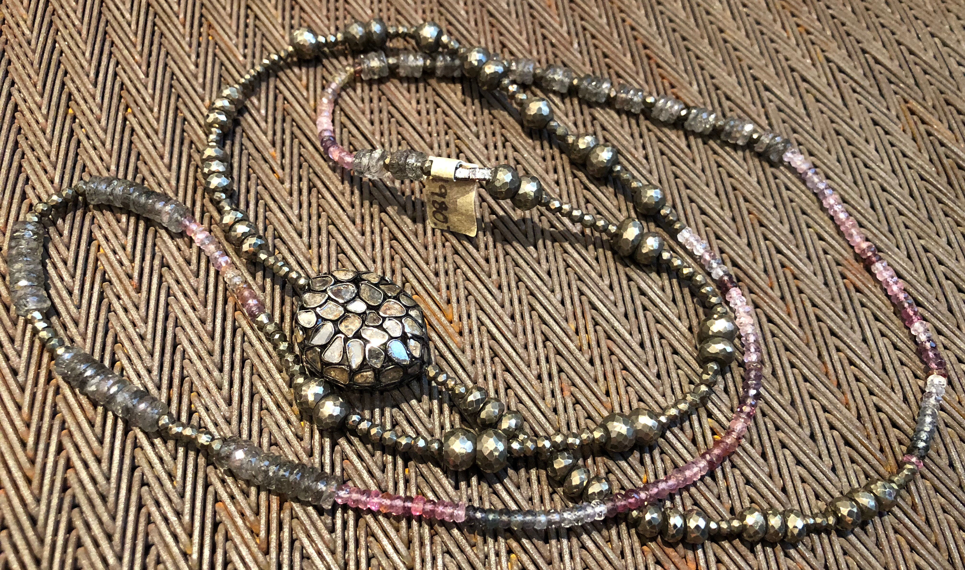 SLICED DIAMONDS, PYRITE,SAPPHIRES, RUTLIATED QUARTZ