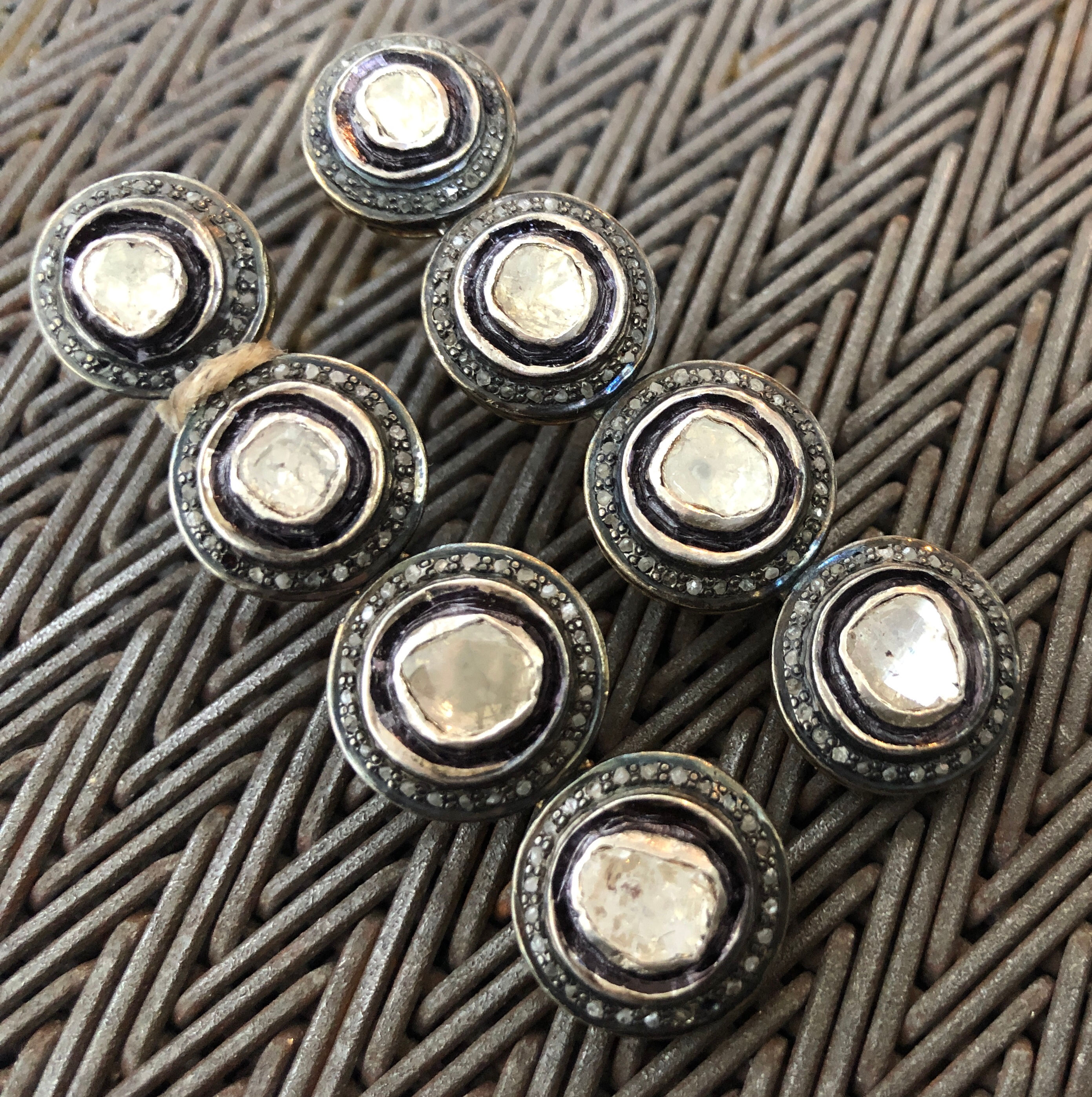 ROSECUT & PAVE DIAMONDS, SILVER