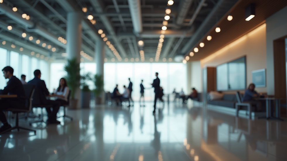 Eye-level view of a modern commercial space