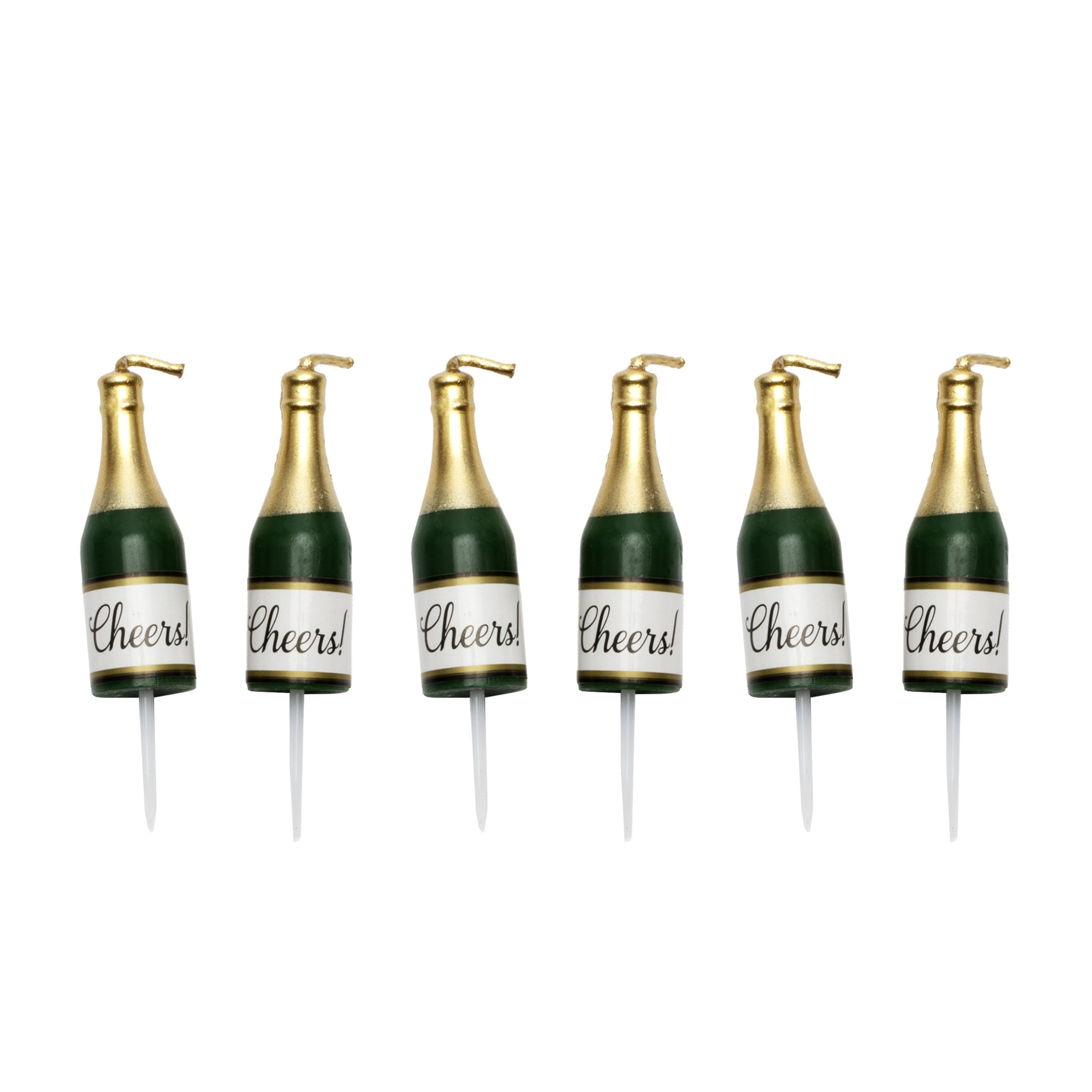 priabella Birthday Candle Champagne Bottles - Set of 6