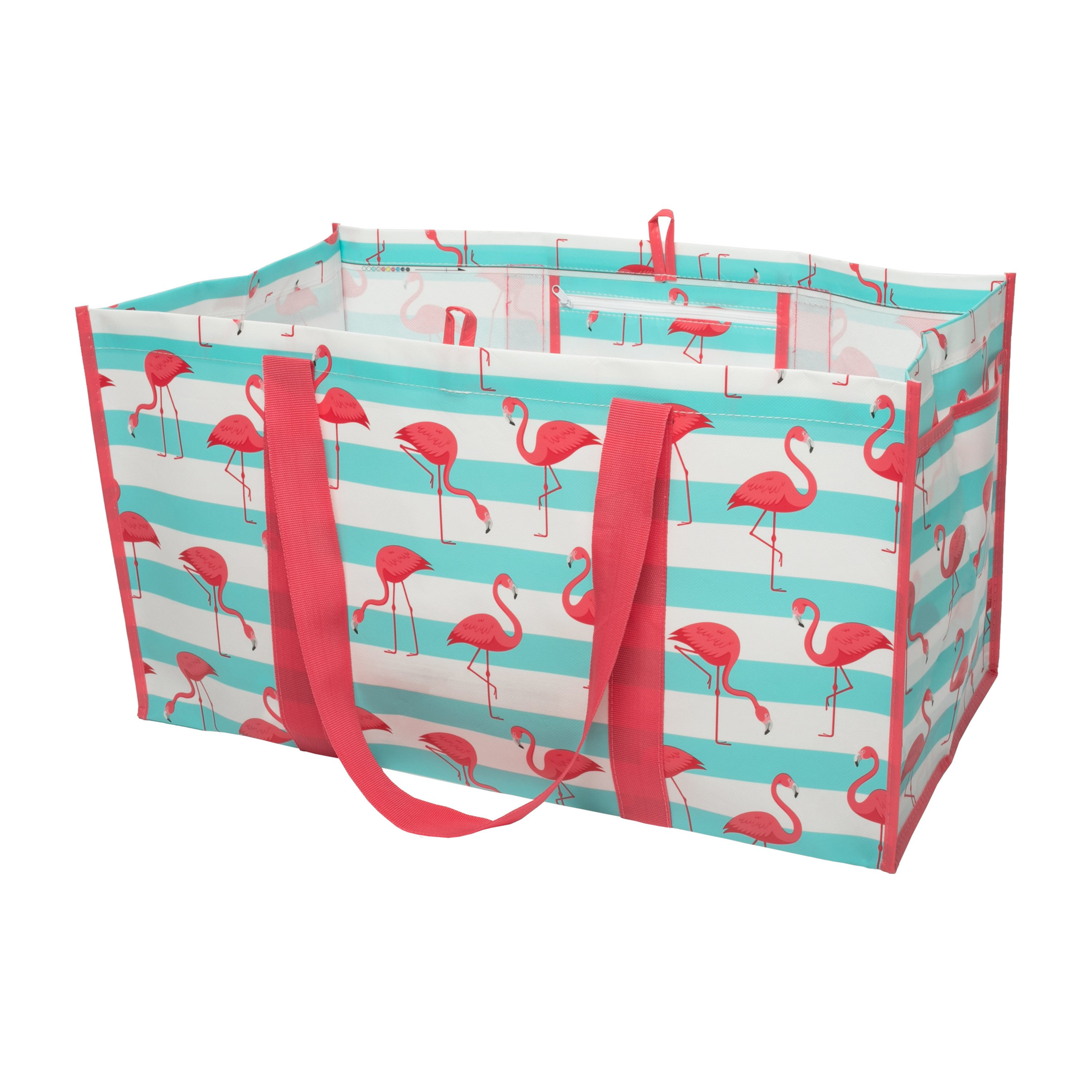 THE TOUGH TOTE Large Utility Tote Flamingo Stripe