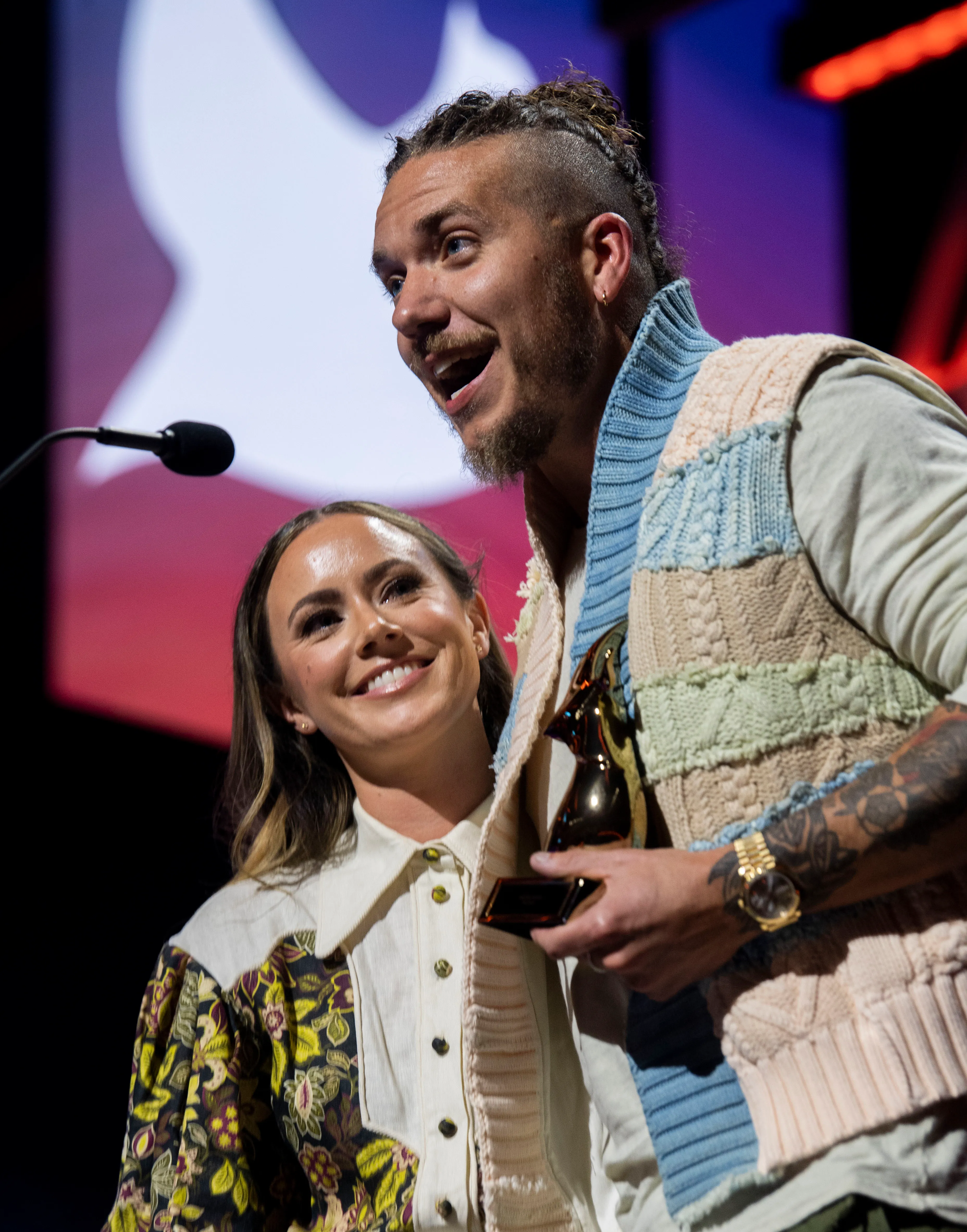 Brandon Lake and his wife at the GMA Dove Awards 2023