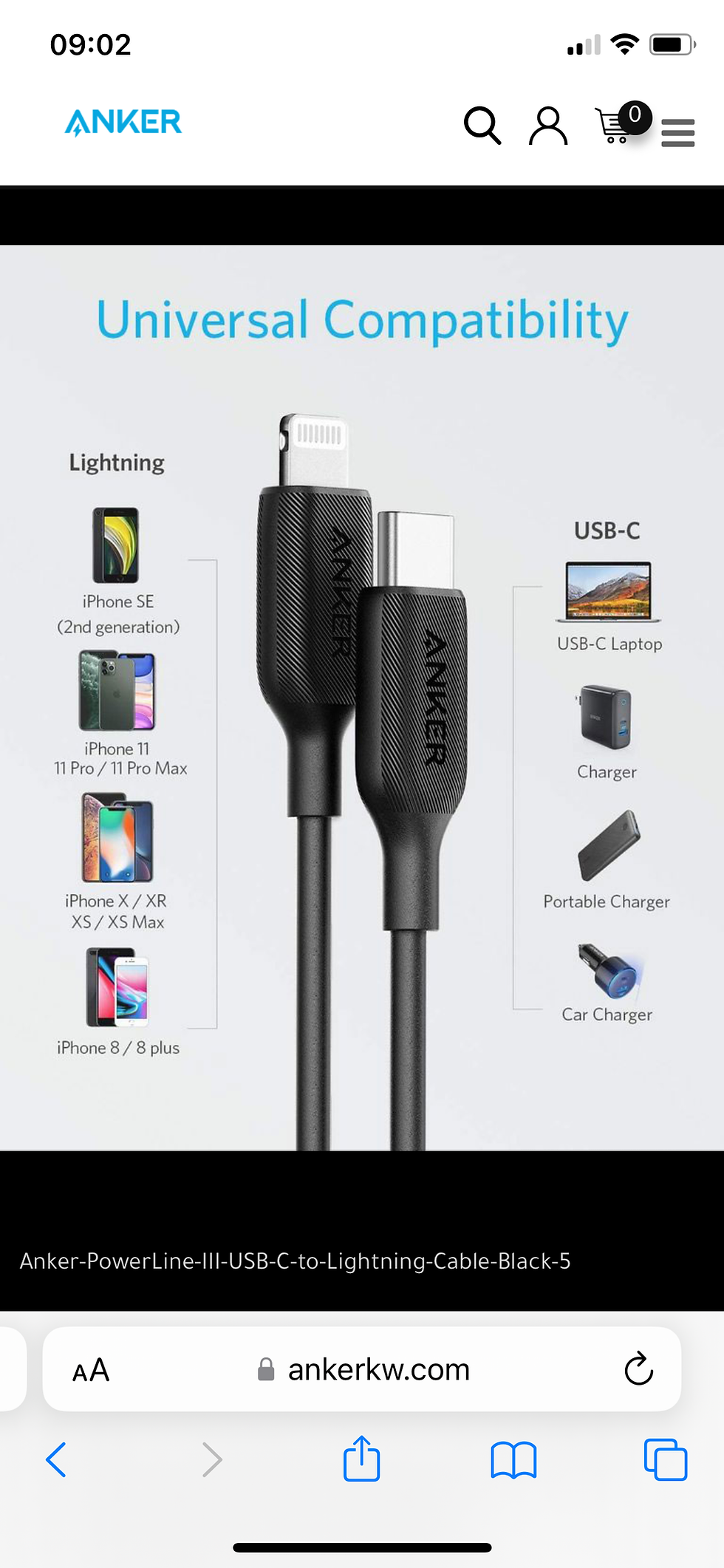 Thumbnail: Anker Powerline MFi Certified Fast Charging USB-C to Lightning Cable