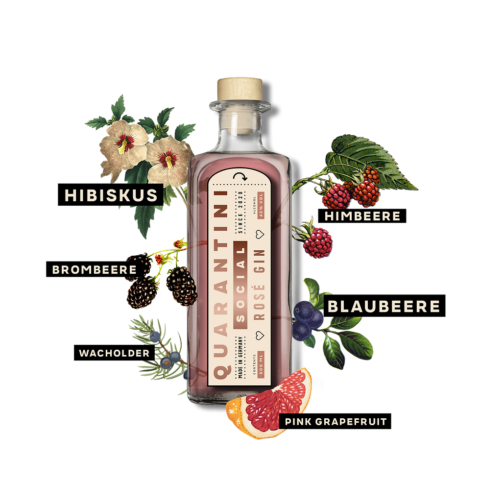 Miniaturbild: Quarantini Social ROSE Gin 500 ml