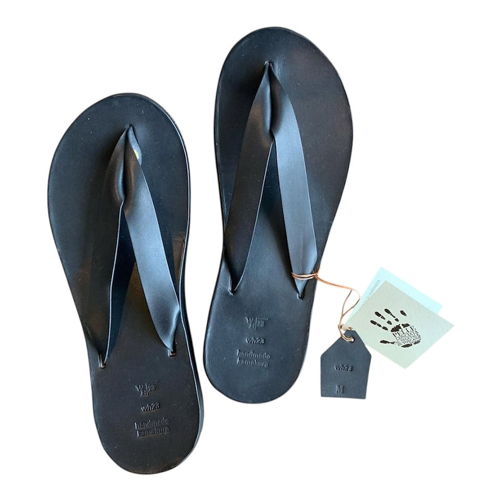 WH23 / Hand made Pualani Original leather Sandal / Black