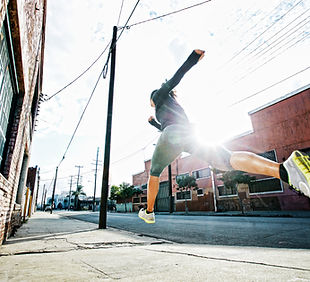 running and leaping